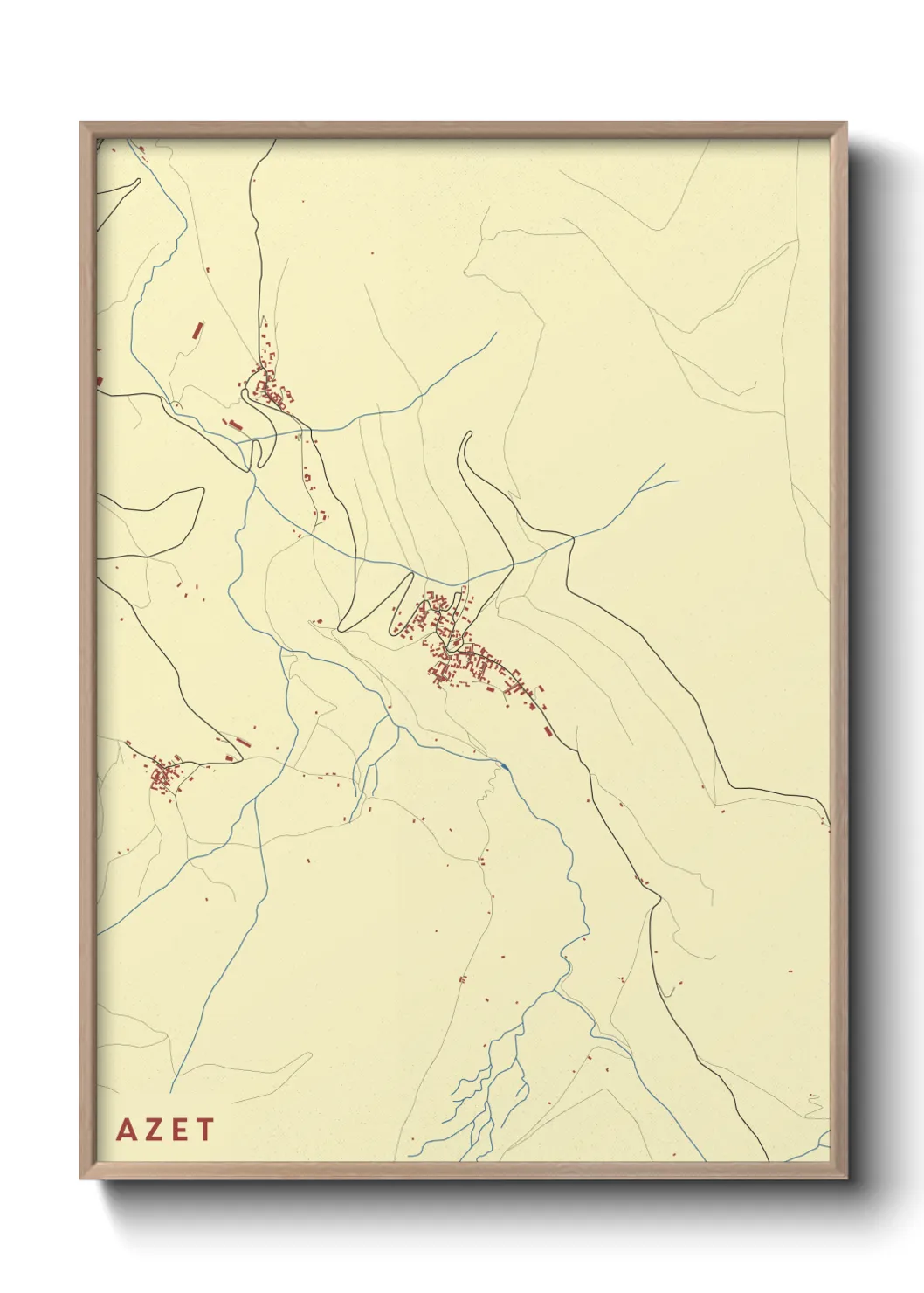 Une affiche de carte sur Azet