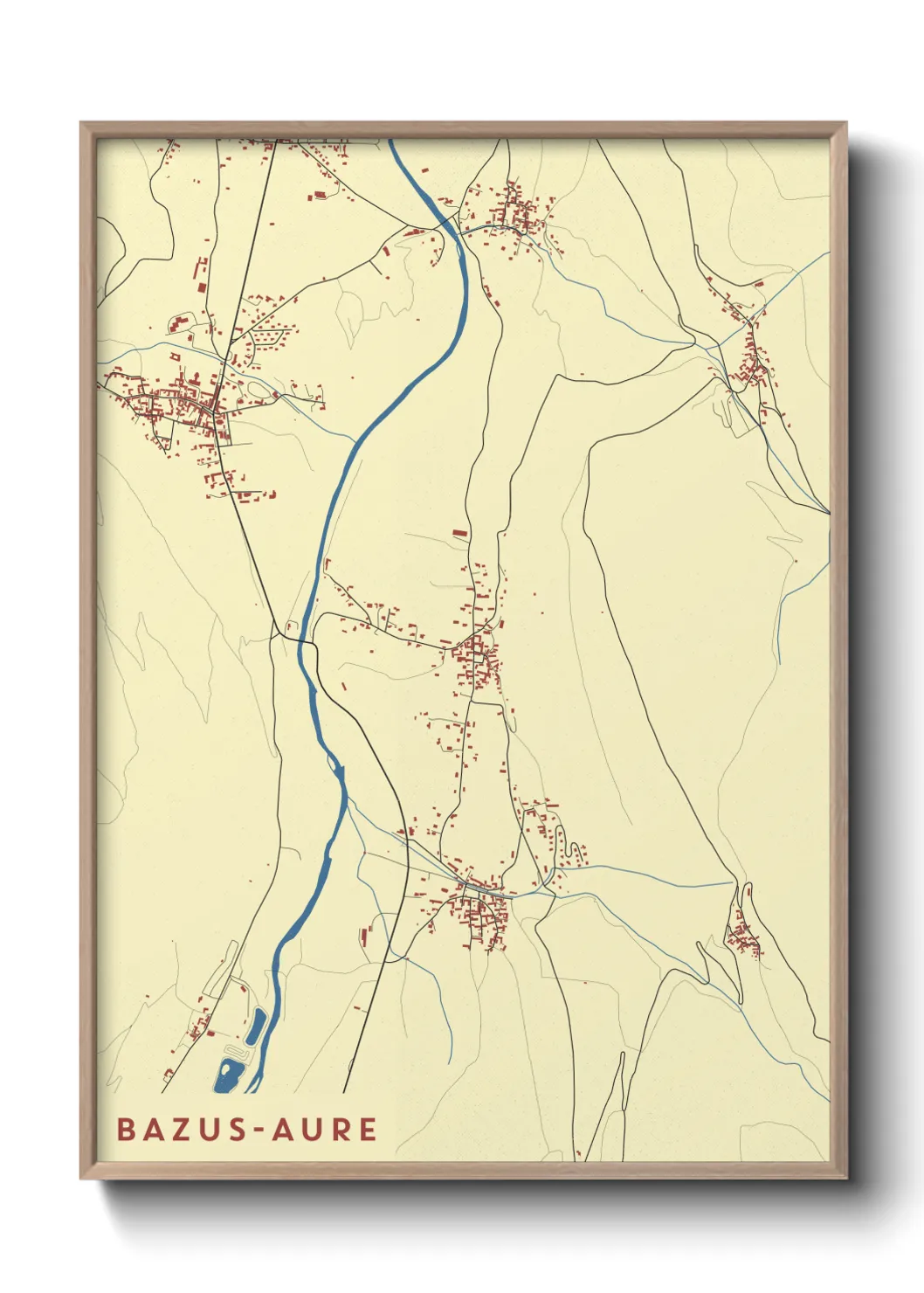 Une affiche de carte sur Bazus-Aure