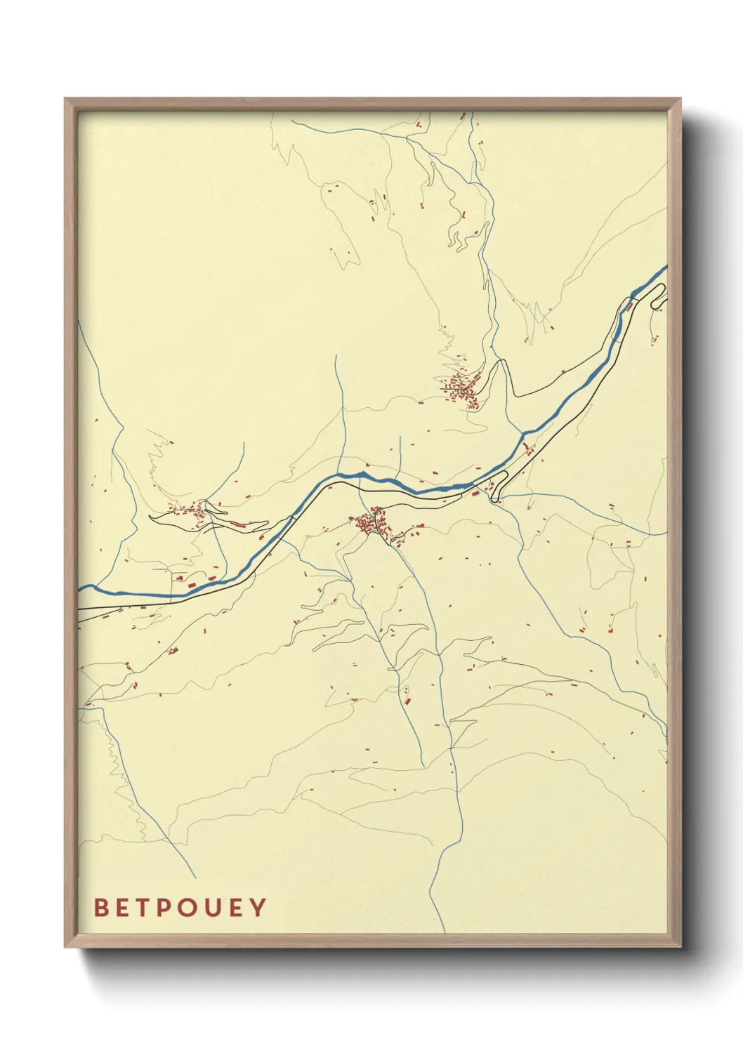 Une affiche de carte sur Betpouey