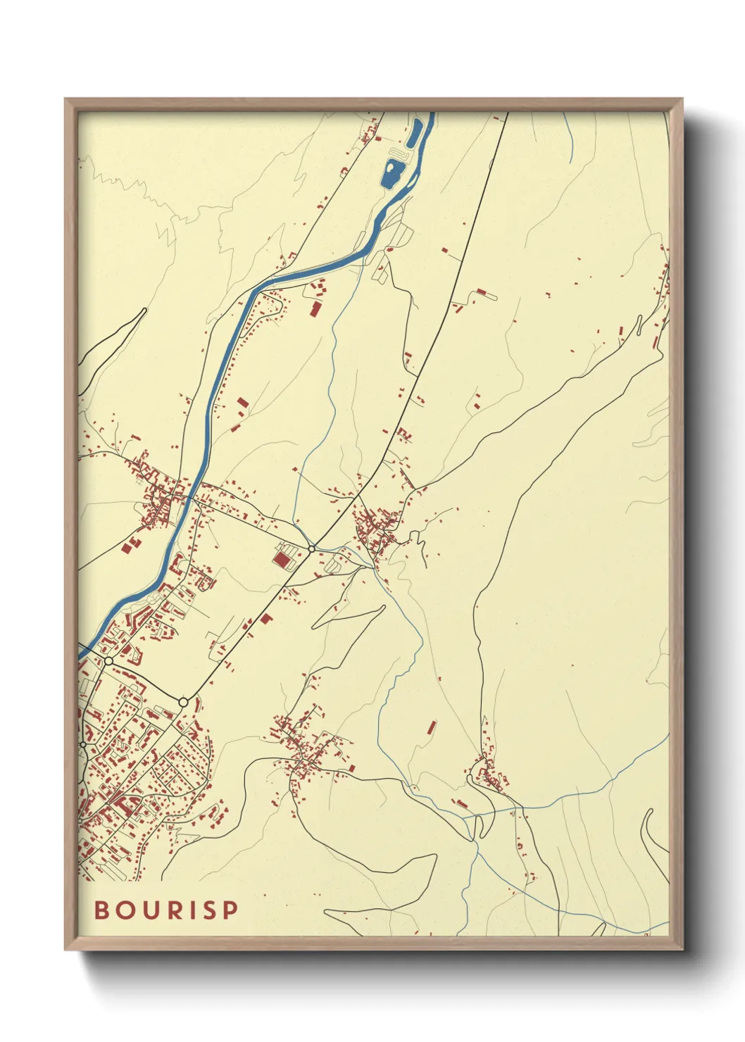 Une affiche de carte sur Bourisp