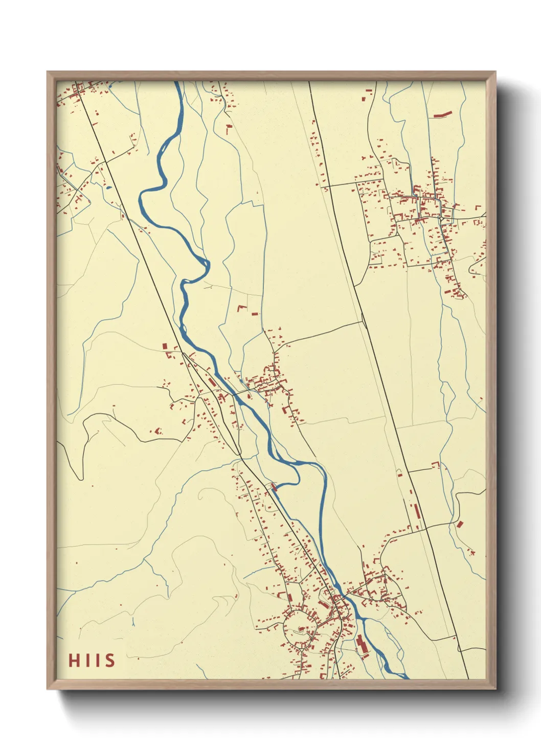 Une affiche de carte sur Hiis