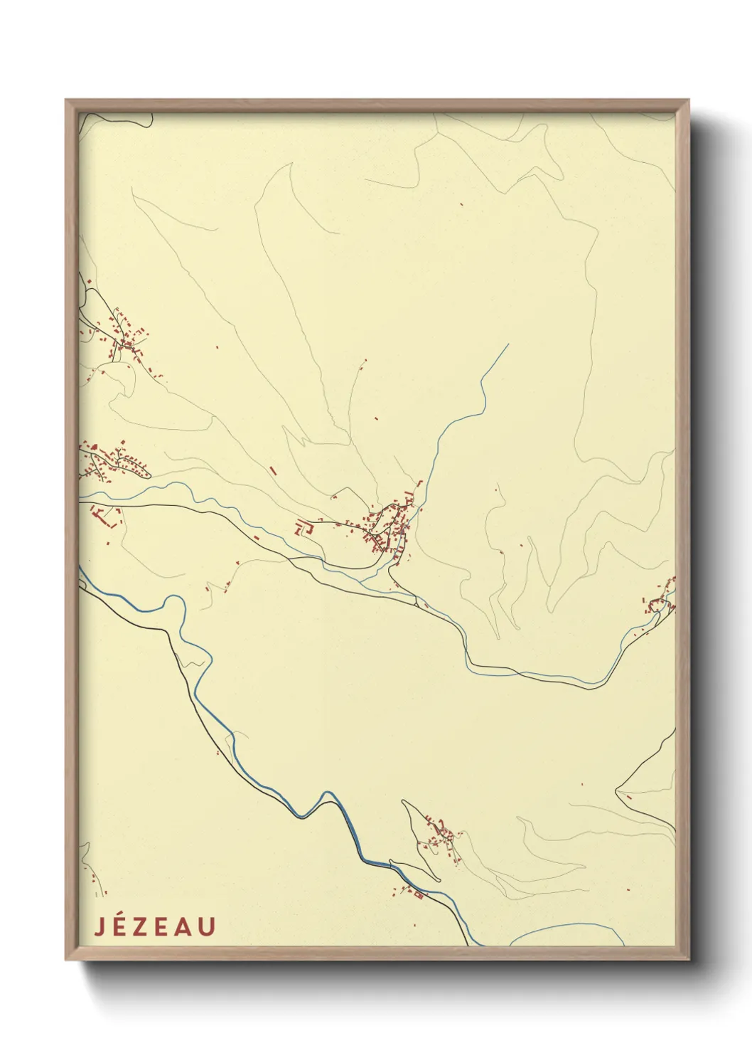 Une affiche de carte sur Jézeau