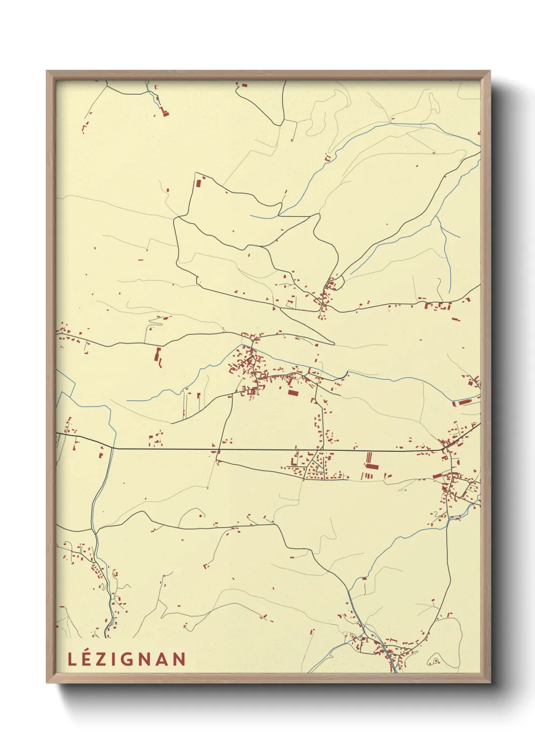 Une affiche de carte sur Lézignan
