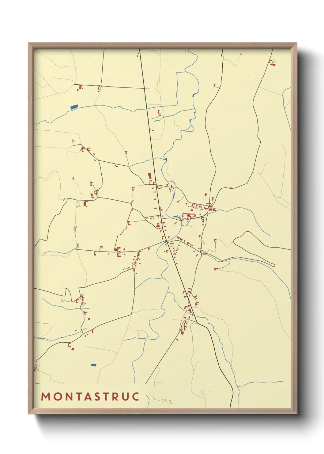 Une affiche de carte sur Montastruc