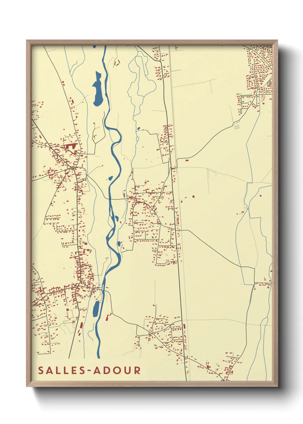 Une affiche de carte sur Salles-Adour