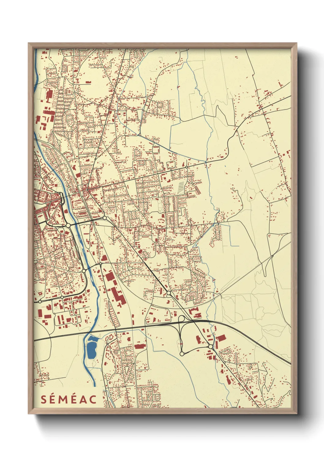 Une affiche de carte sur Séméac