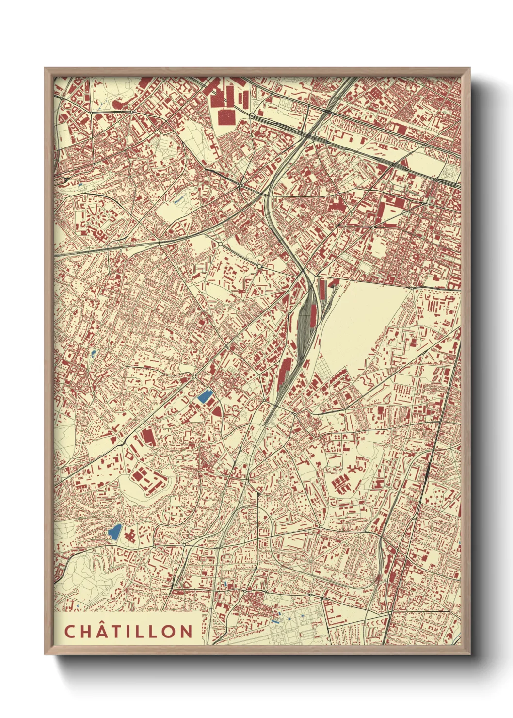 Une affiche de carte sur Châtillon