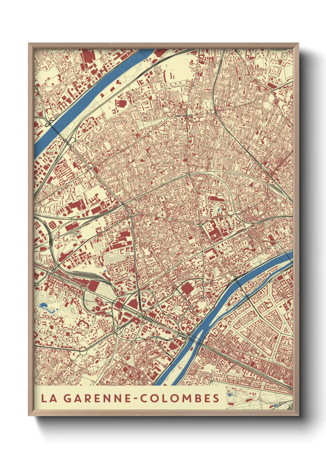 Une affiche de carte sur La Garenne-Colombes