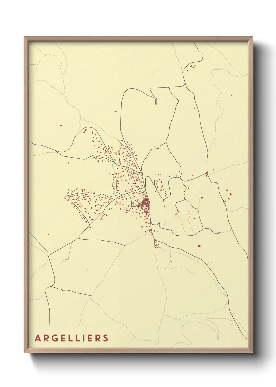 Une affiche de carte sur Argelliers