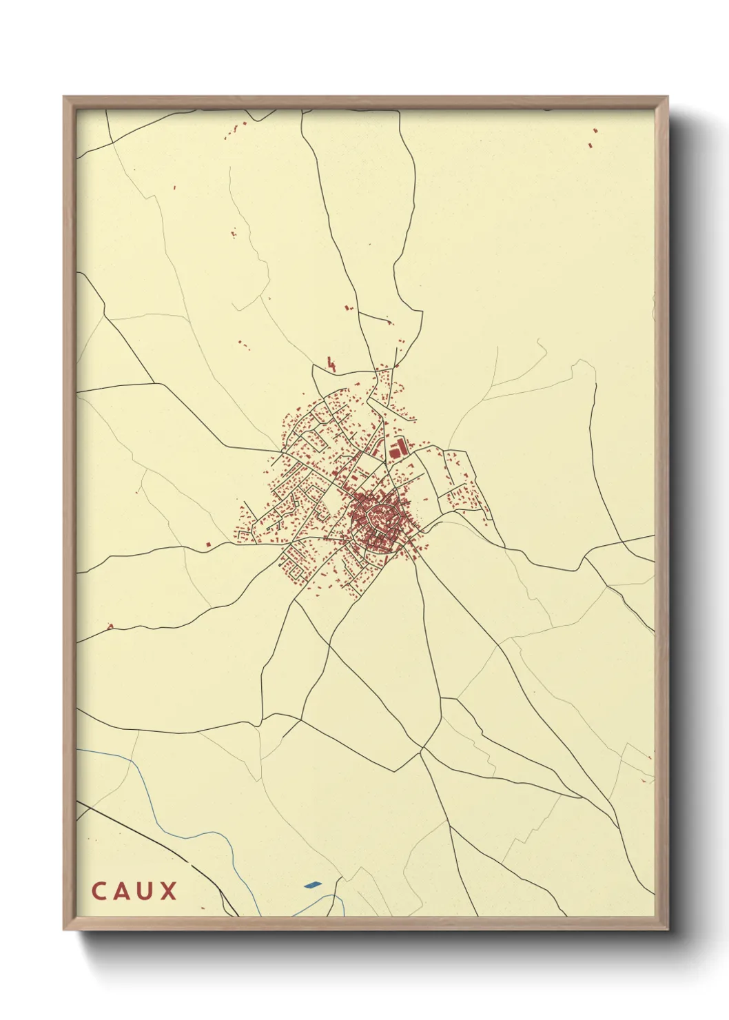 Une affiche de carte sur Caux