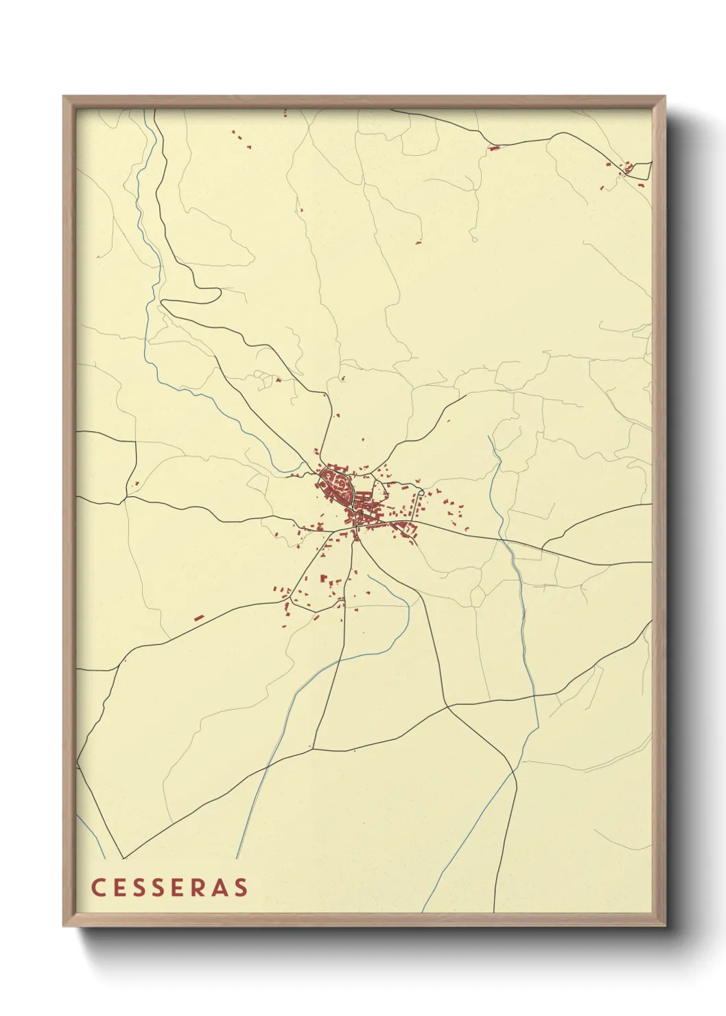 Une affiche de carte sur Cesseras