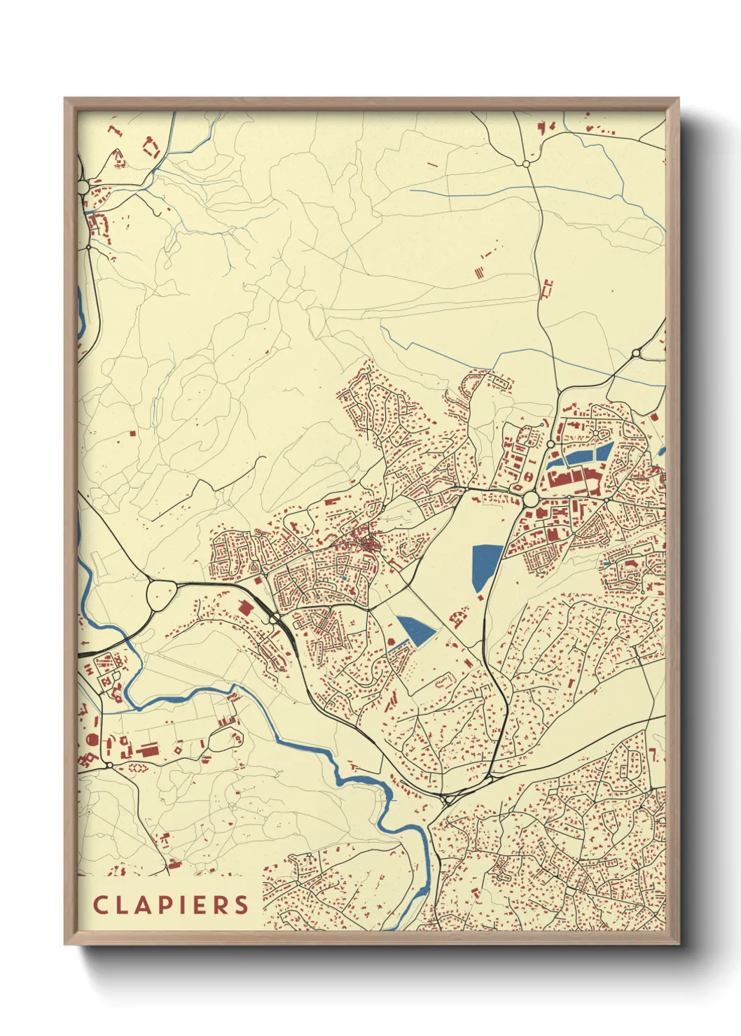 Une affiche de carte sur Clapiers