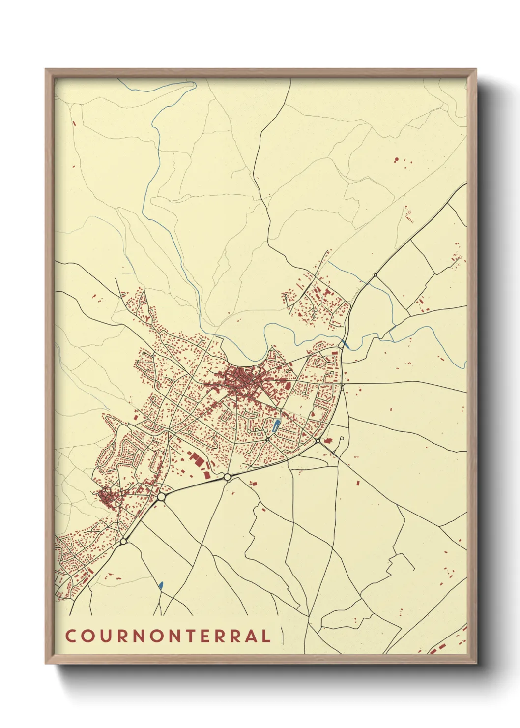 Une affiche de carte sur Cournonterral
