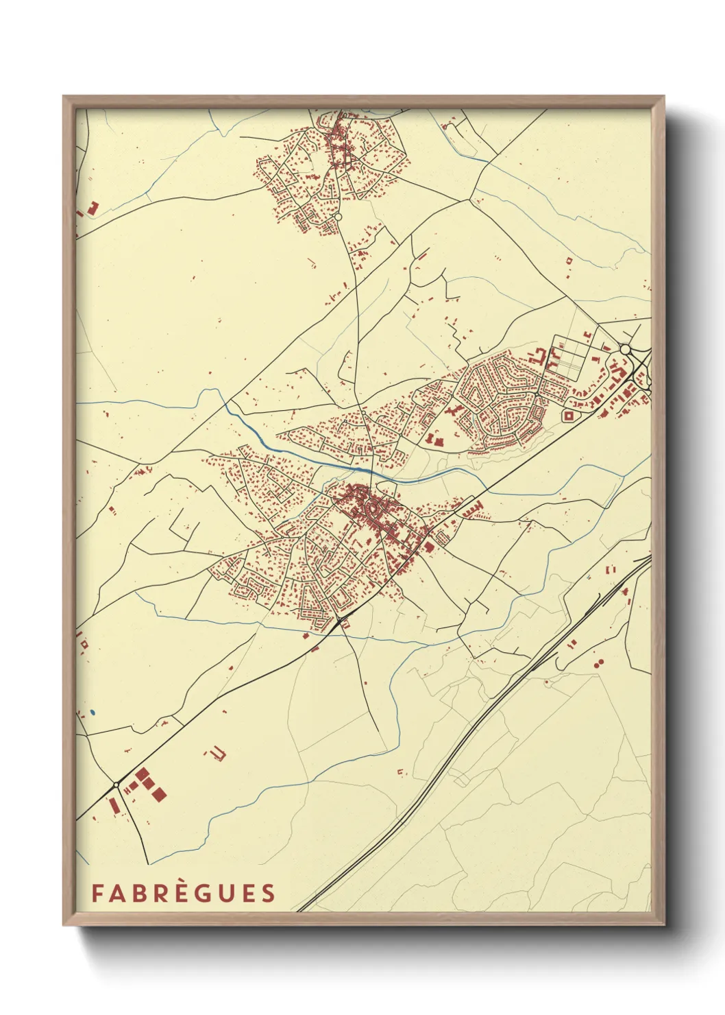 Une affiche de carte sur Fabrègues
