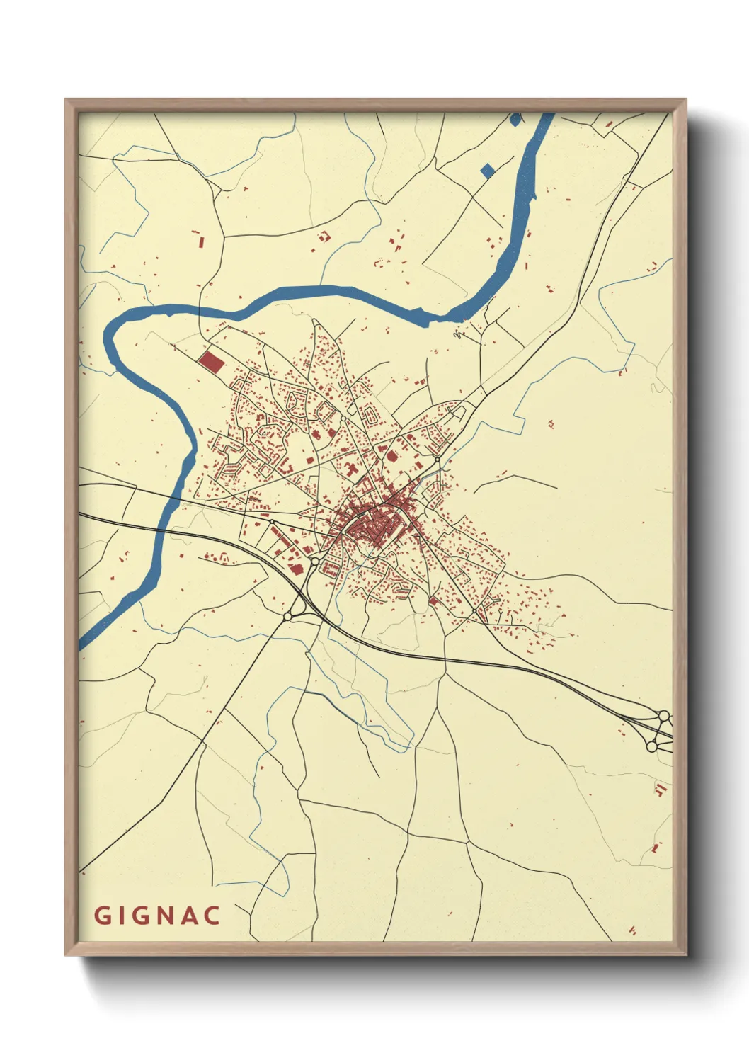 Une affiche de carte sur Gignac