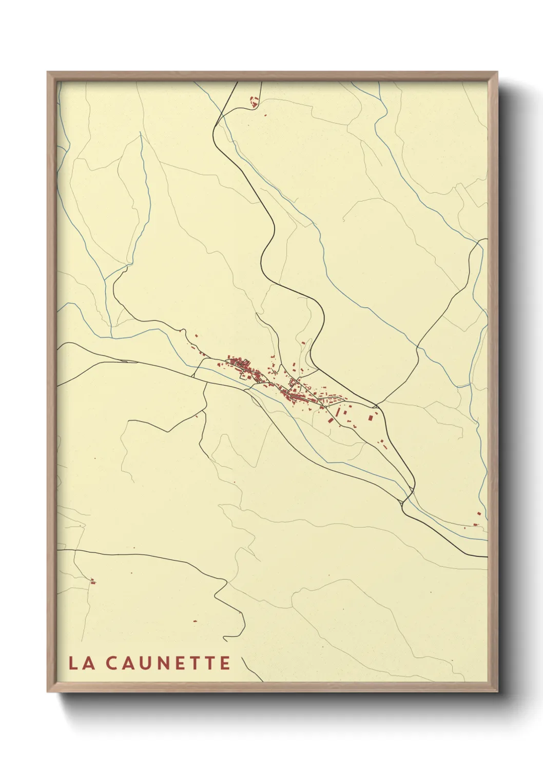 Une affiche de carte sur La Caunette