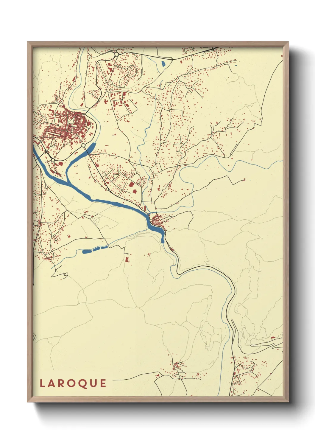 Une affiche de carte sur Laroque