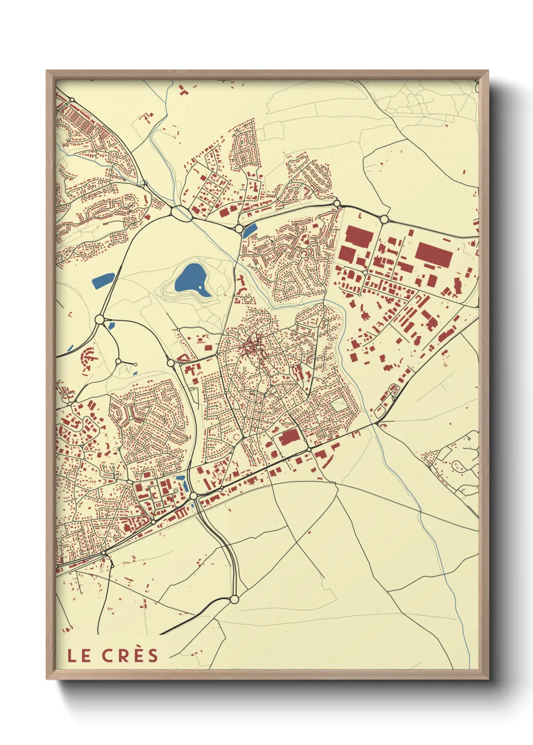 Une affiche de carte sur Le Crès