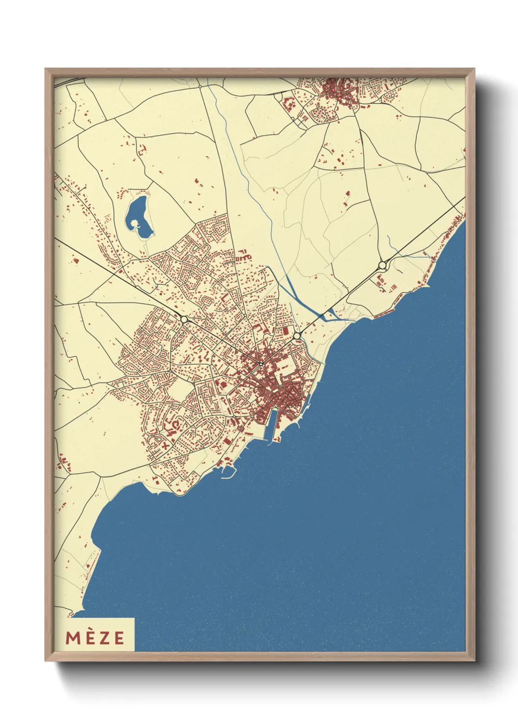Une affiche de carte sur Mèze