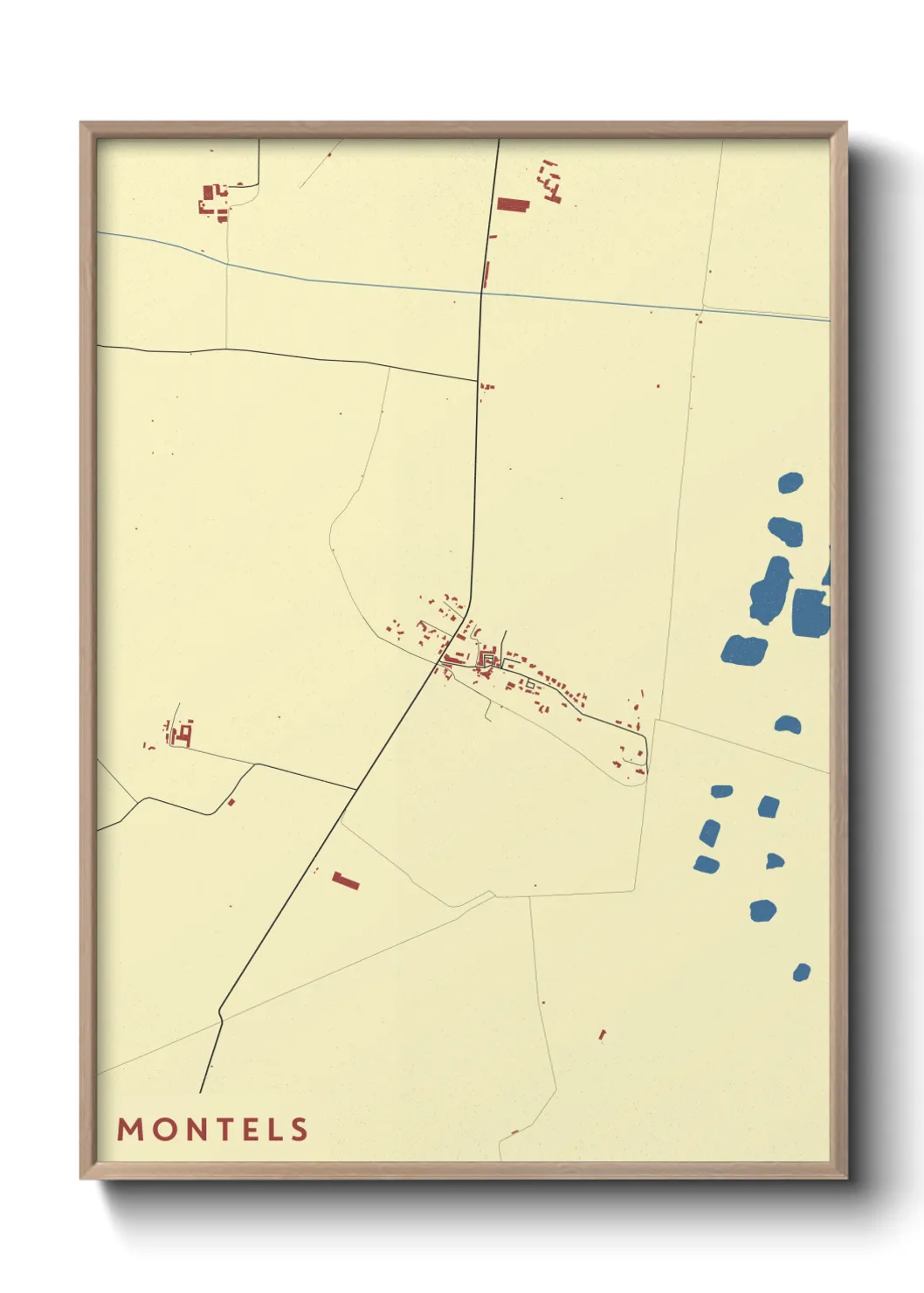 Une affiche de carte sur Montels