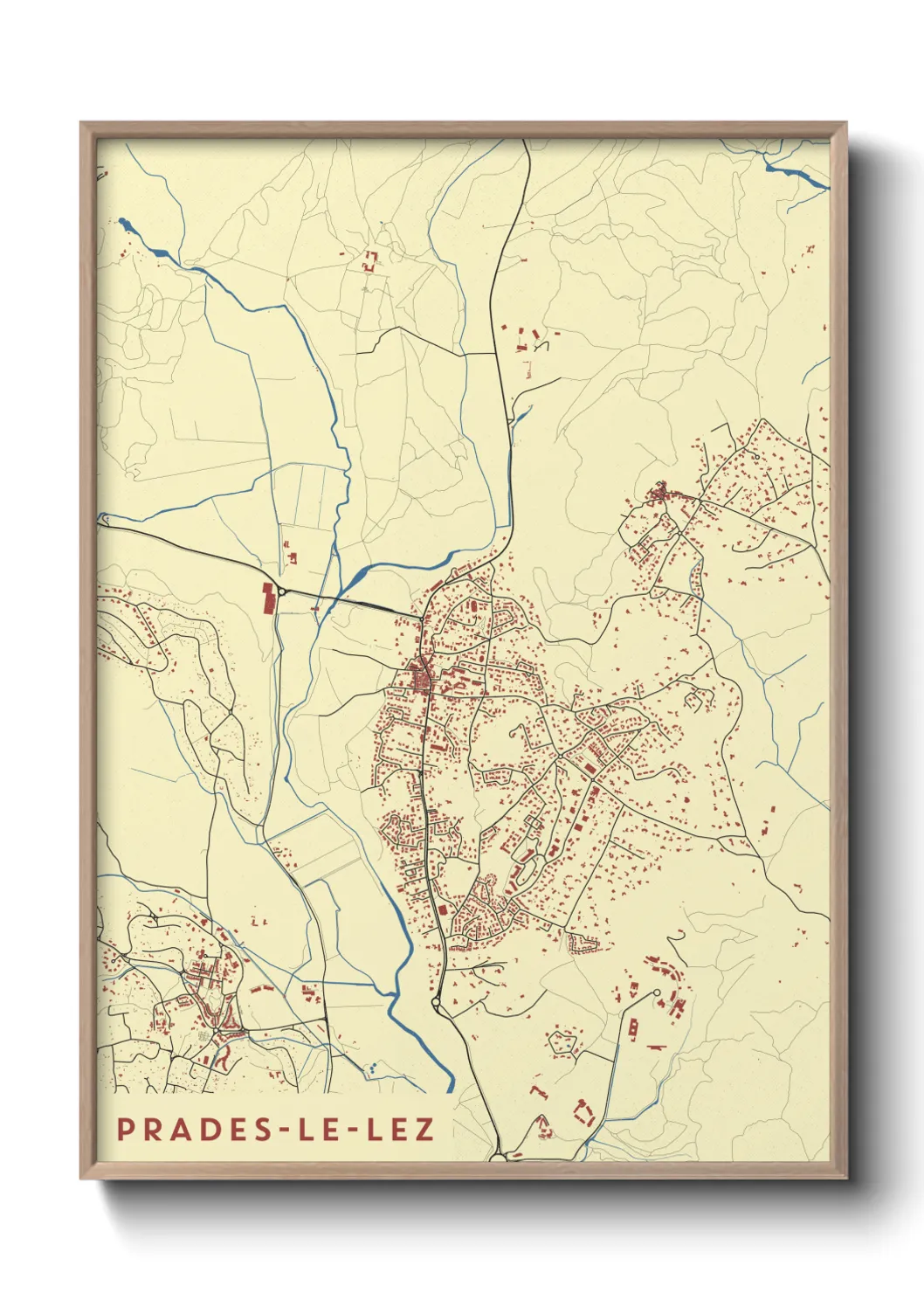 Une affiche de carte sur Prades-le-Lez