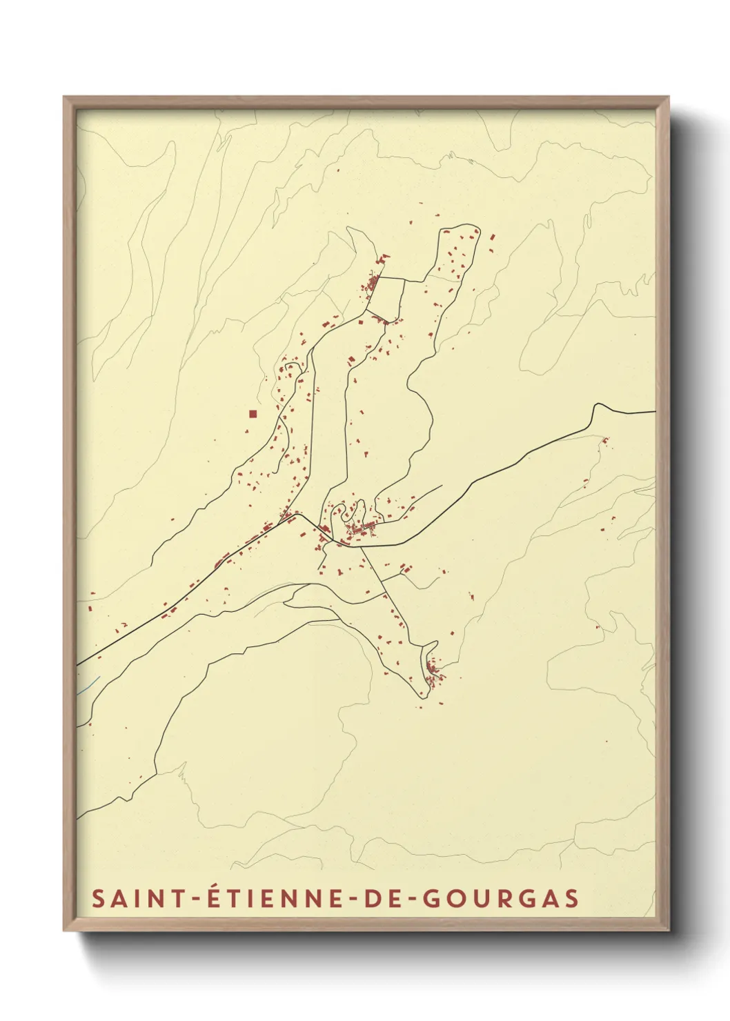 Un poster carteSaint-Étienne-de-Gourgas