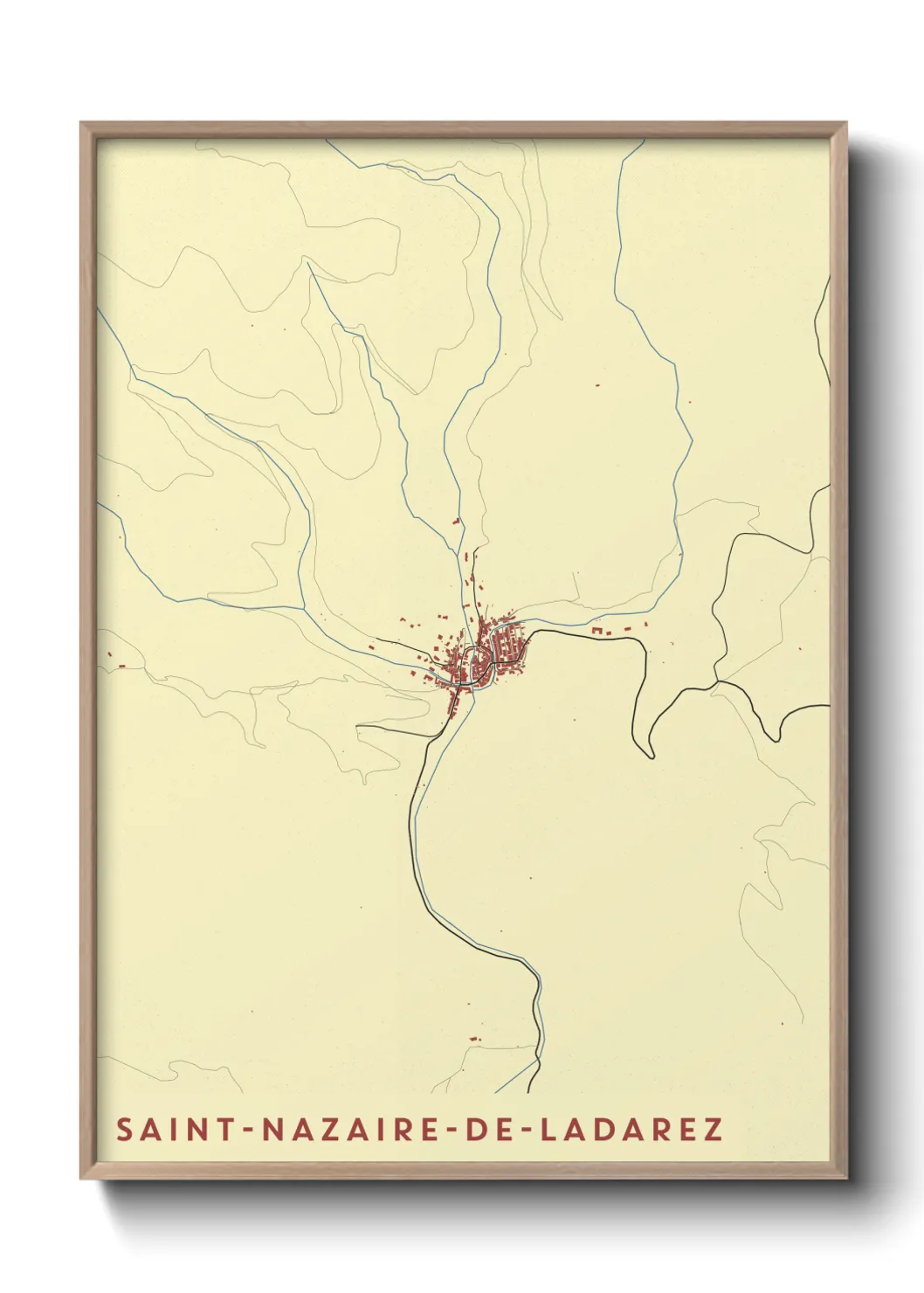 Une affiche de carte sur Saint-Nazaire-de-Ladarez