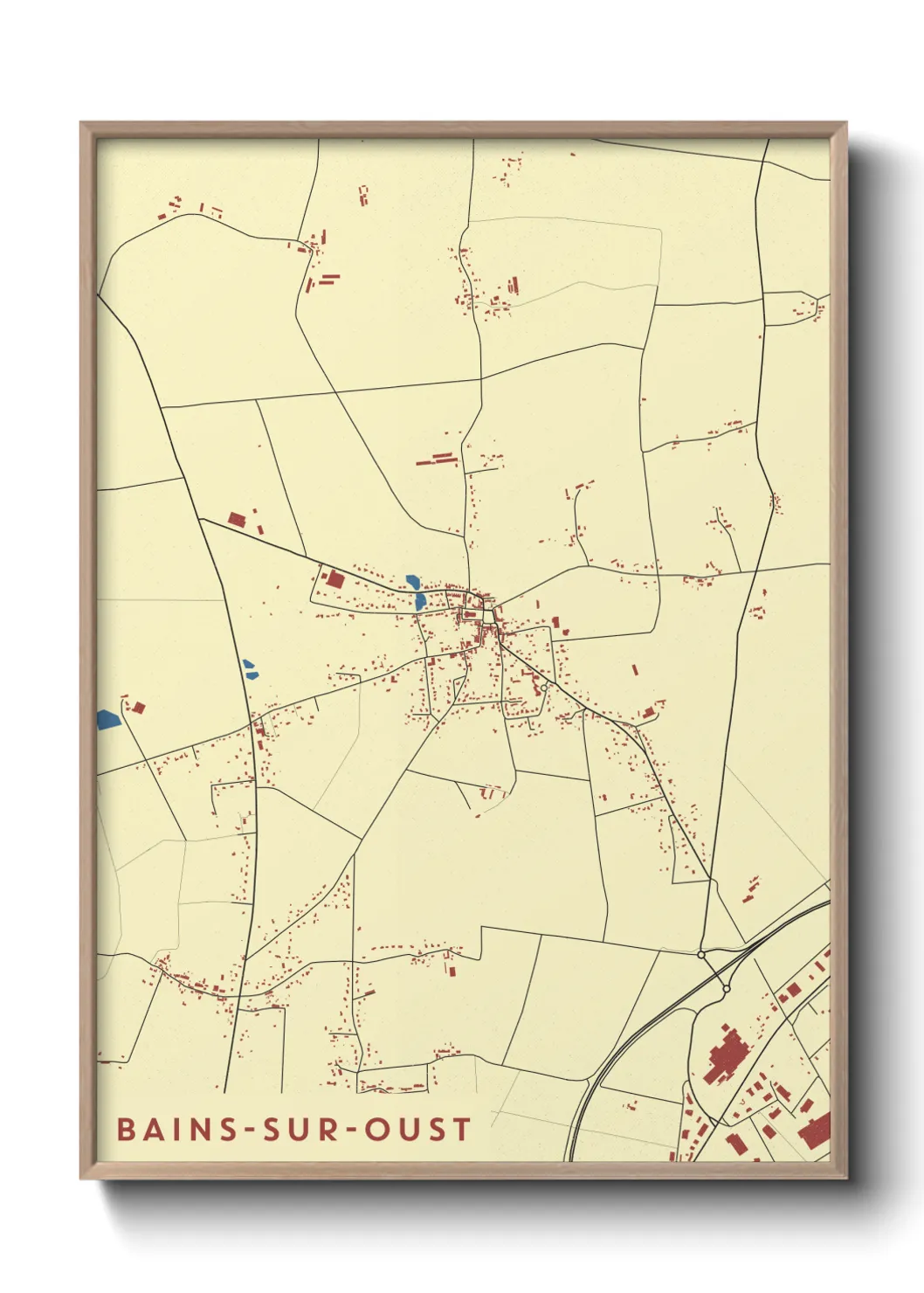 Un poster carteBains-sur-Oust