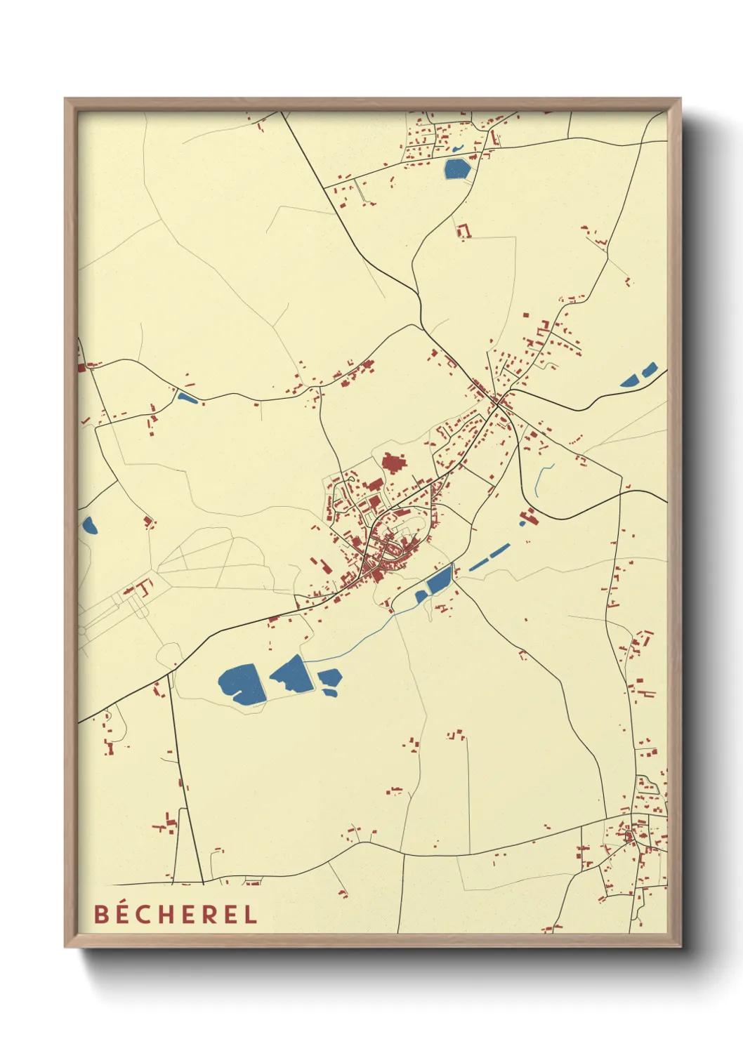 Une affiche de carte sur Bécherel