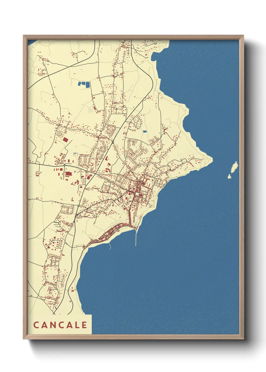 Une affiche de carte sur Cancale