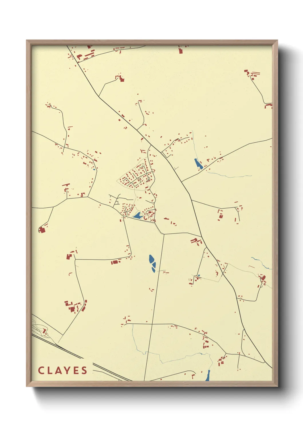 Une affiche de carte sur Clayes