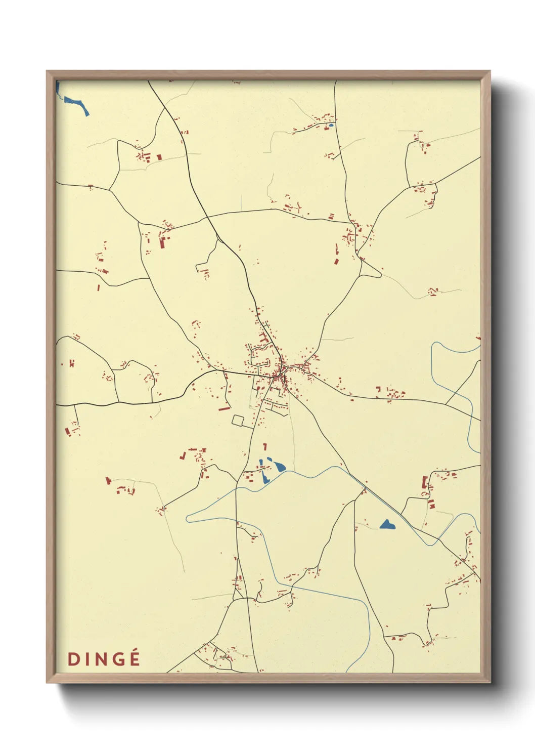 Une affiche de carte sur Dingé