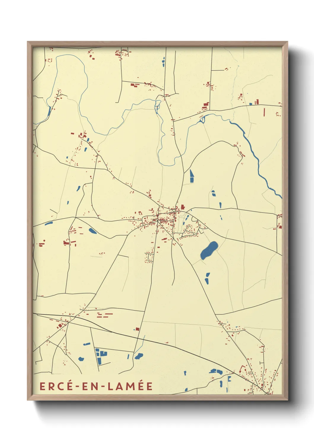 Une affiche de carte sur Ercé-en-Lamée