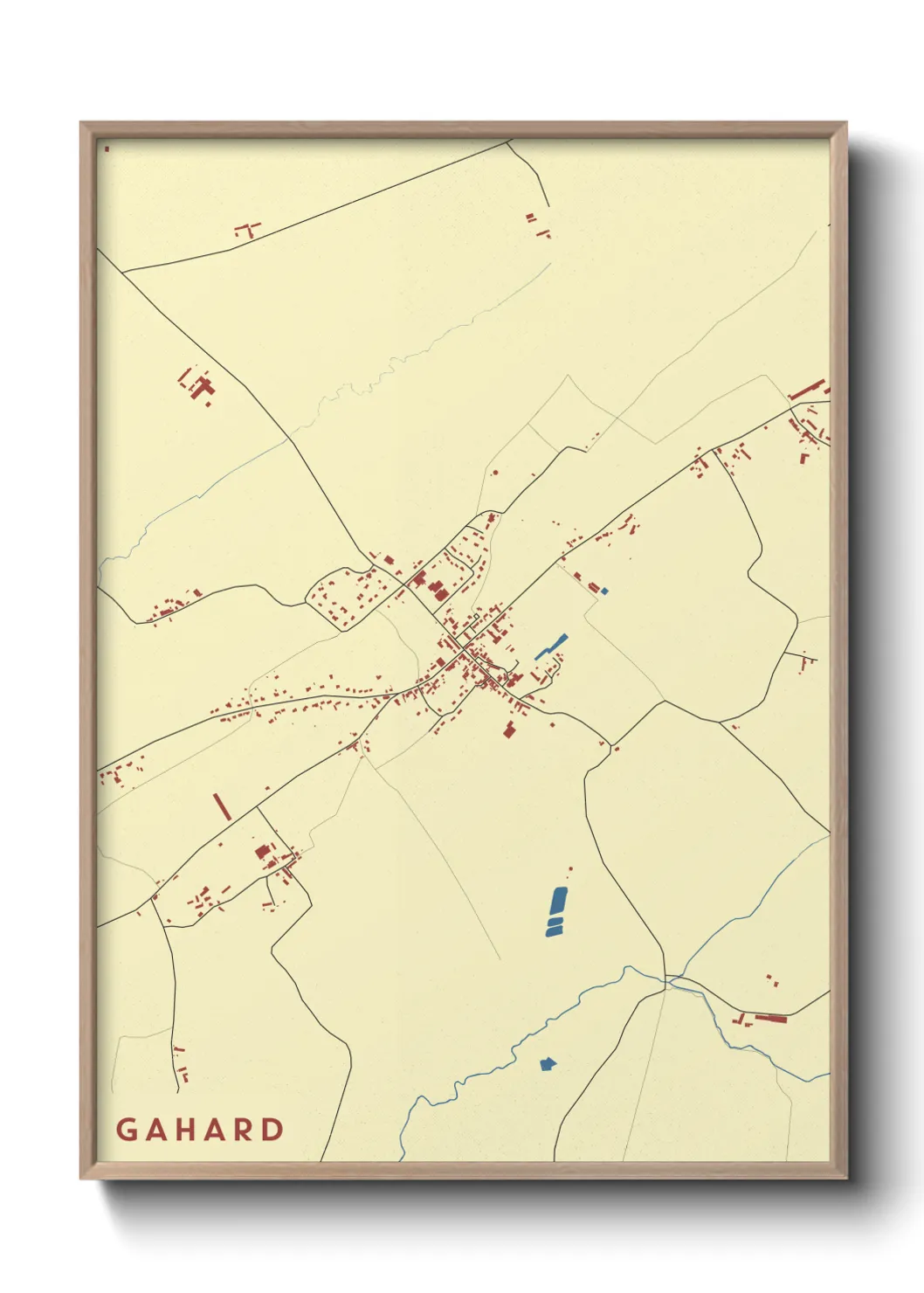 Une affiche de carte sur Gahard