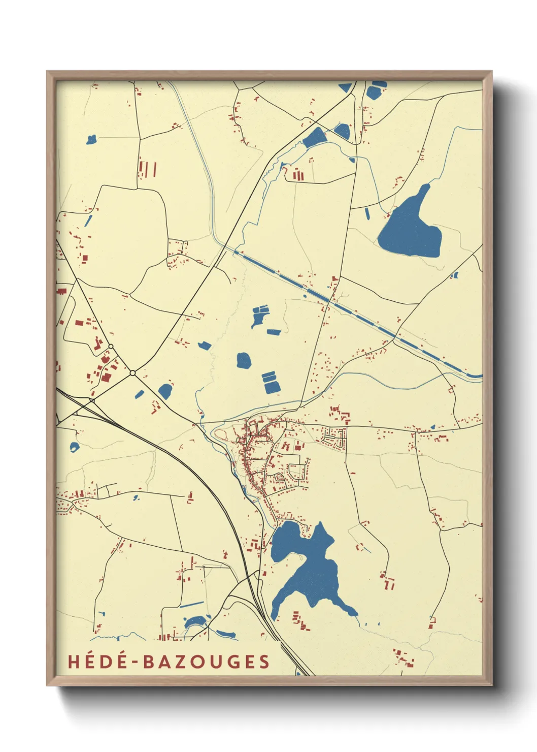 Une affiche de carte sur Hédé-Bazouges