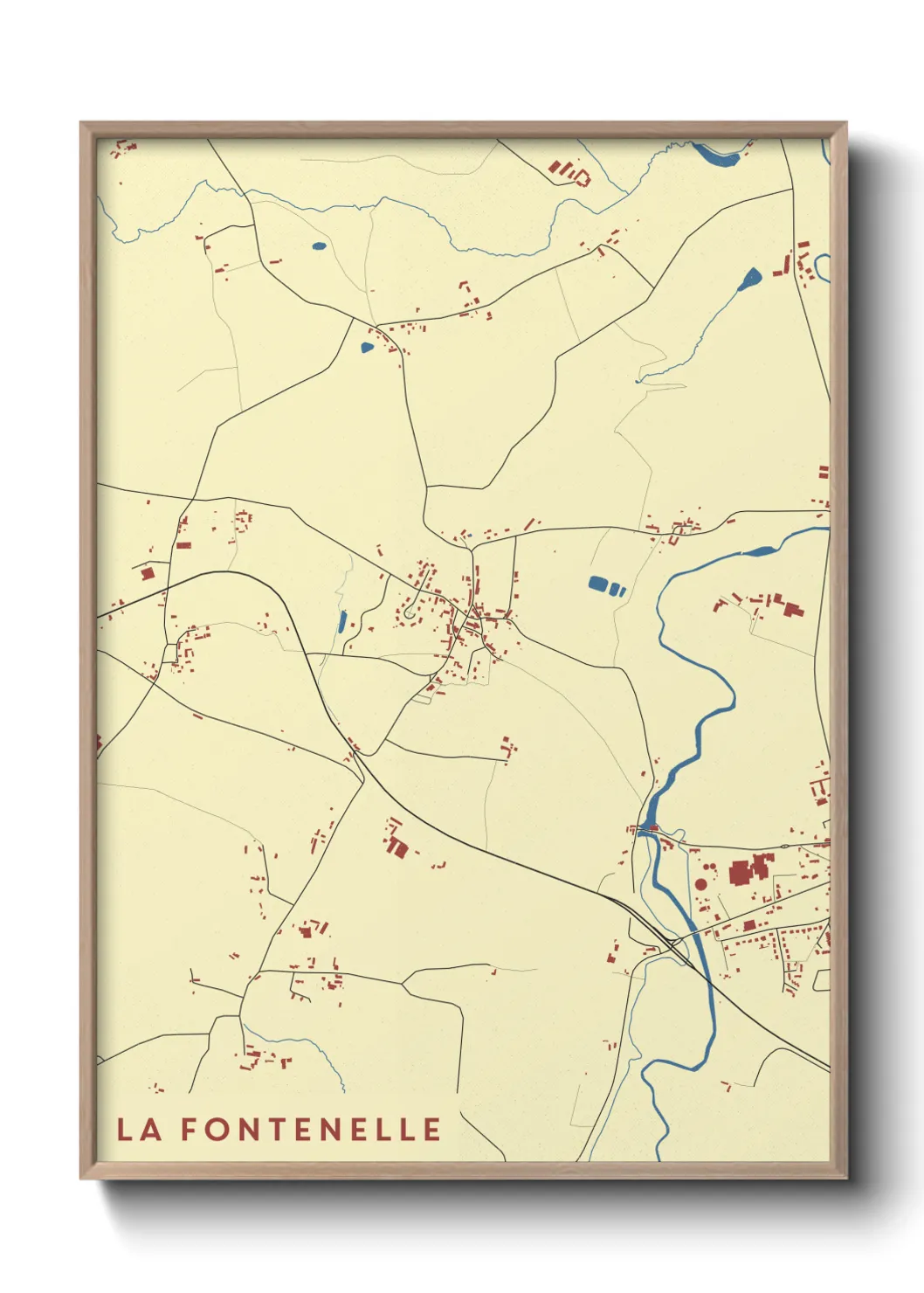 Une affiche de carte sur La Fontenelle