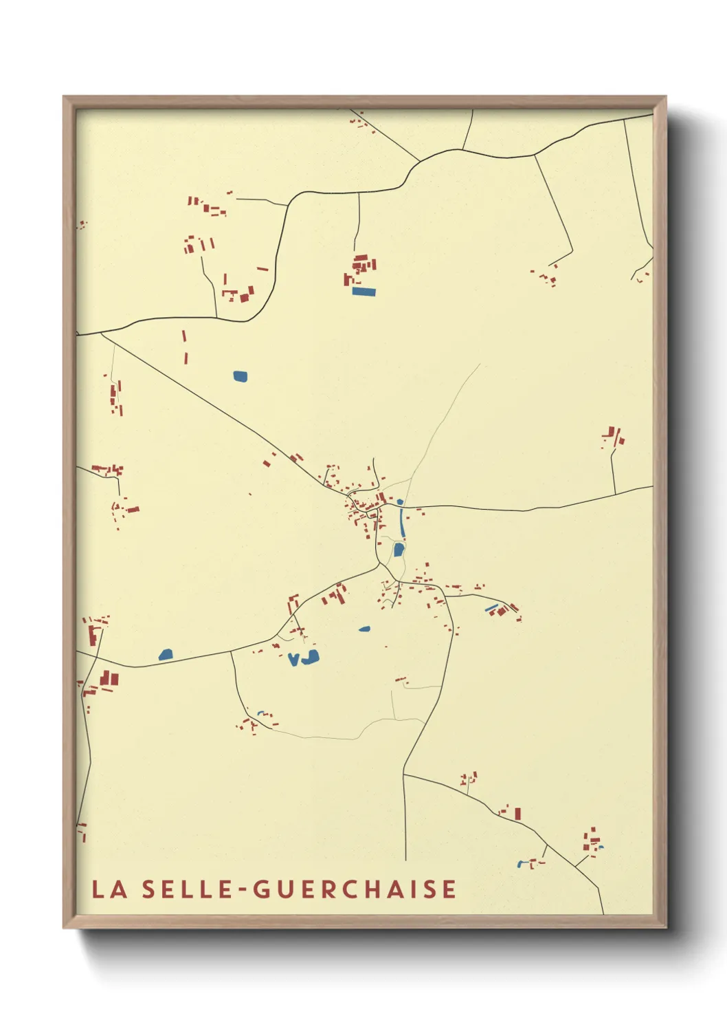 Une affiche de carte sur La Selle-Guerchaise