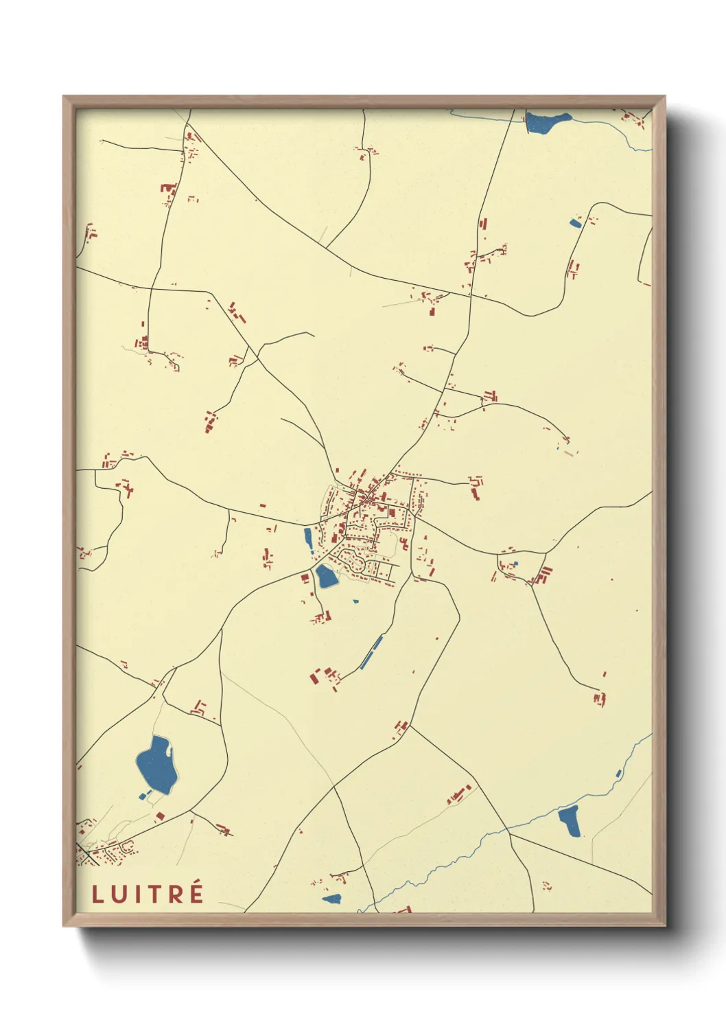 Une affiche de carte sur Luitré