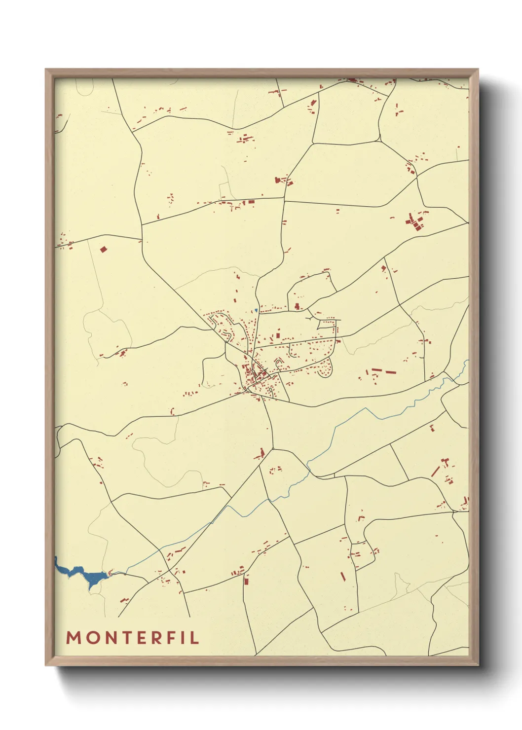 Une affiche de carte sur Monterfil
