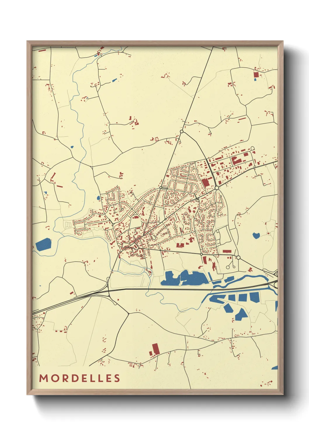 Une affiche de carte sur Mordelles