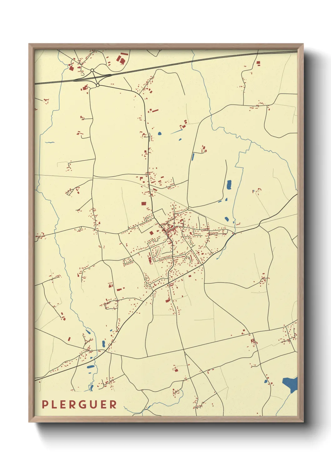 Une affiche de carte sur Plerguer