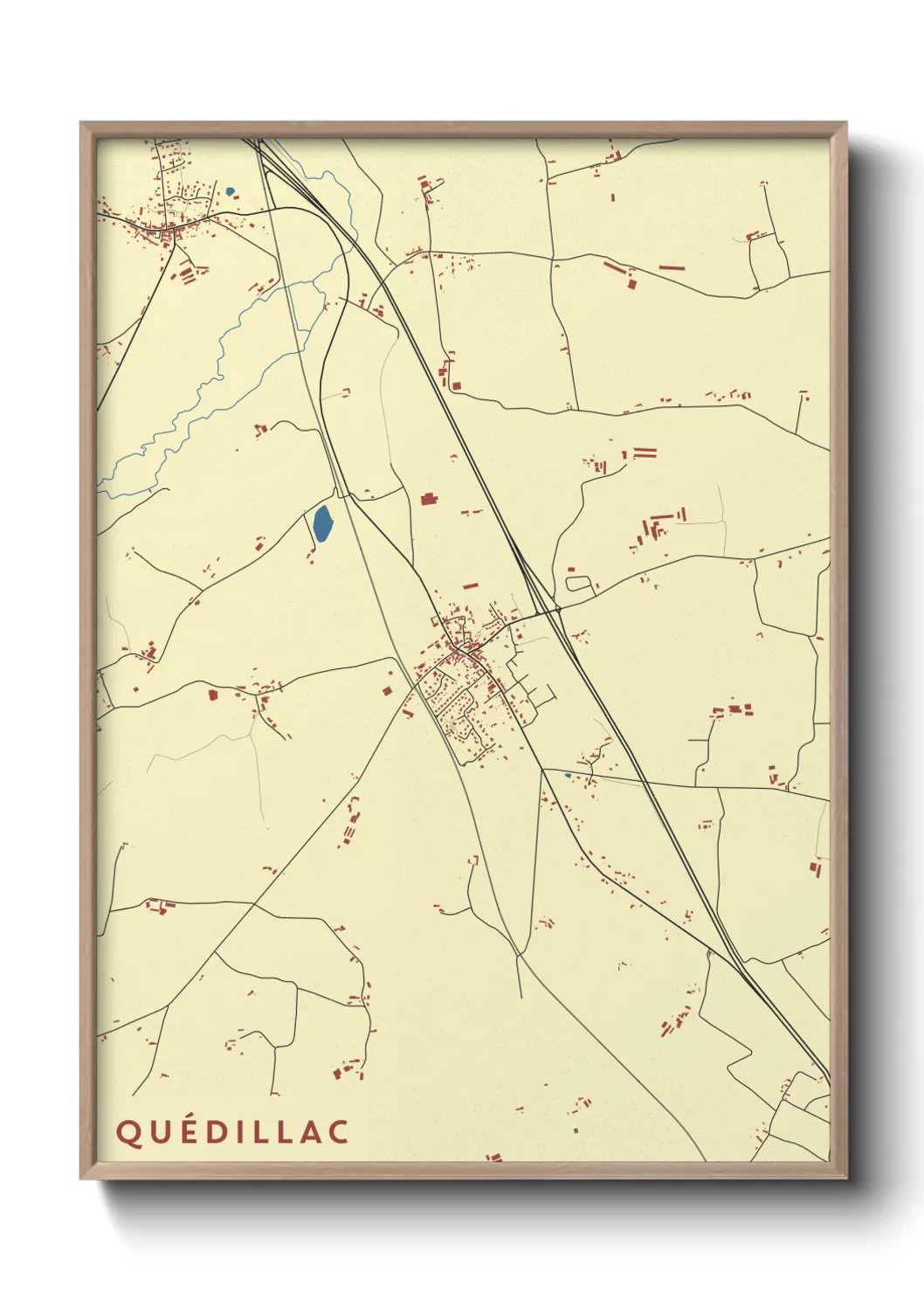 Une affiche de carte sur Quédillac