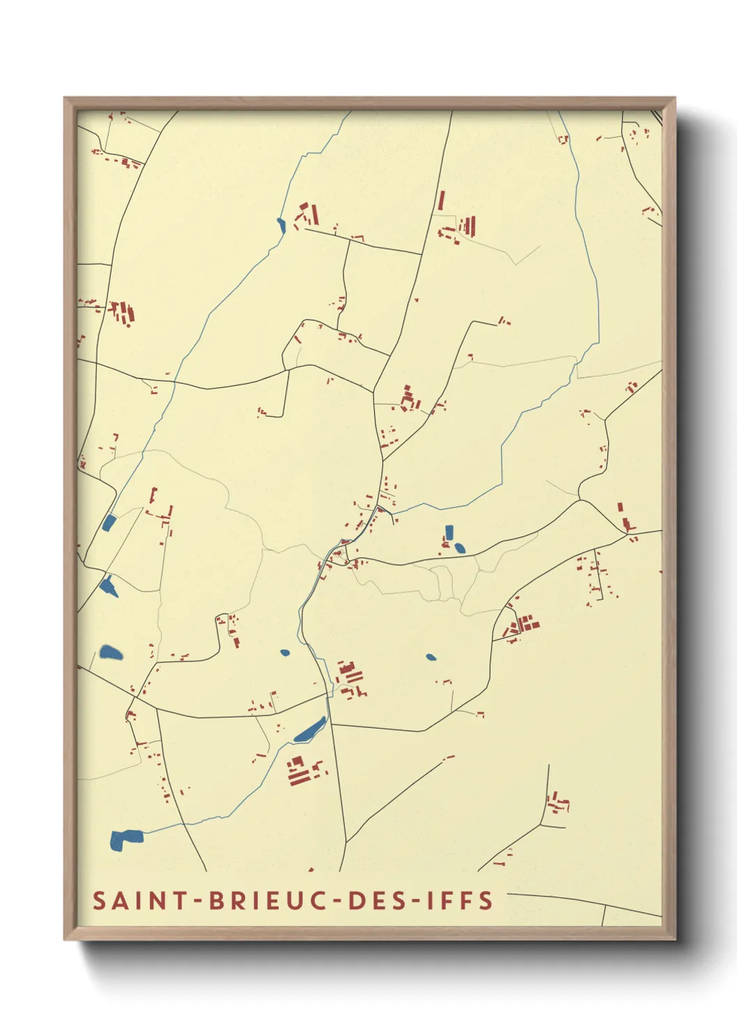 Une affiche de carte sur Saint-Brieuc-des-Iffs