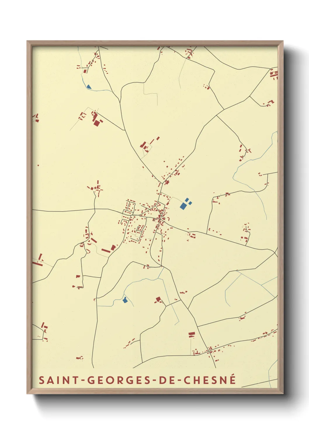 Une affiche de carte sur Saint-Georges-de-Chesné