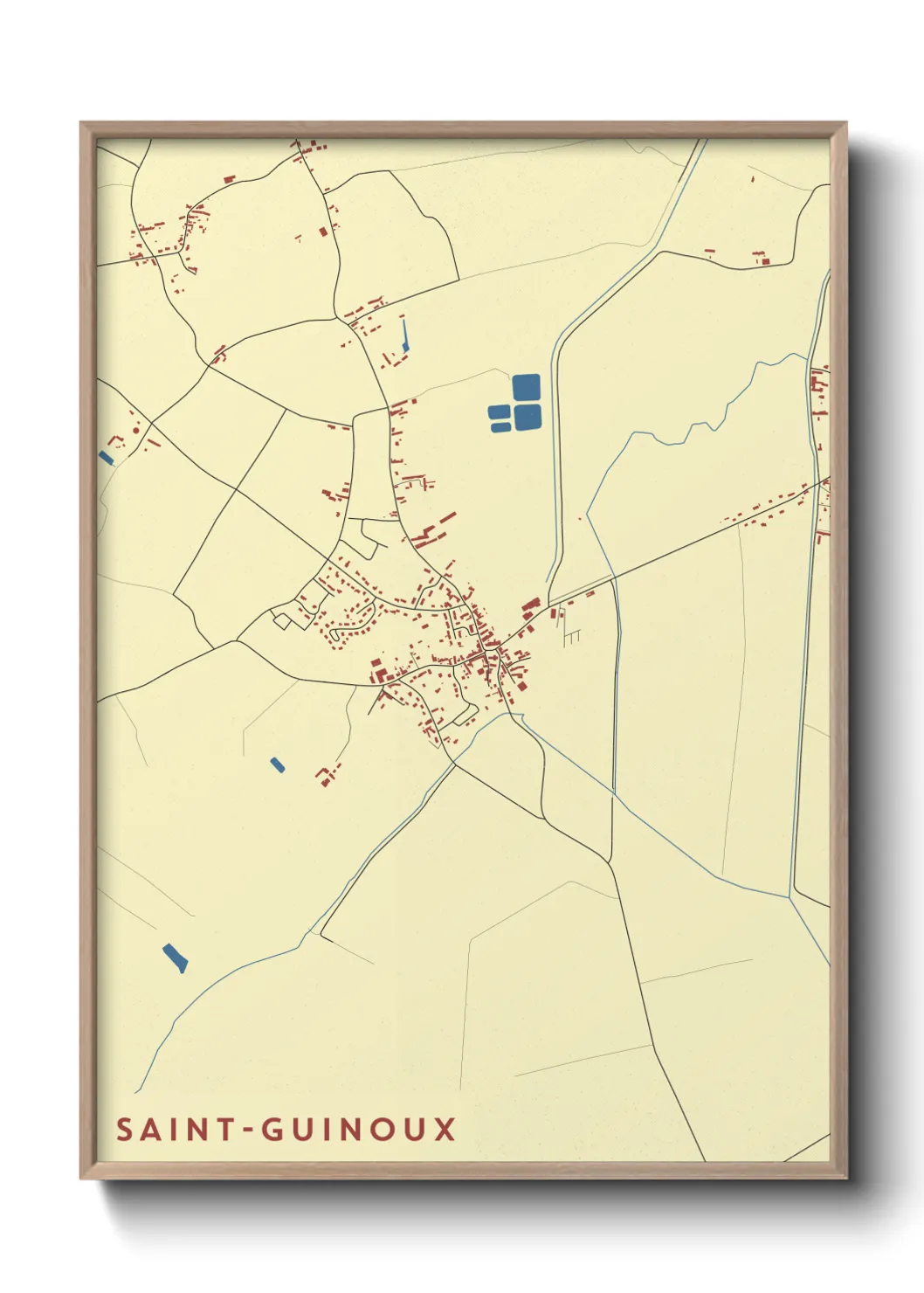 Une affiche de carte sur Saint-Guinoux