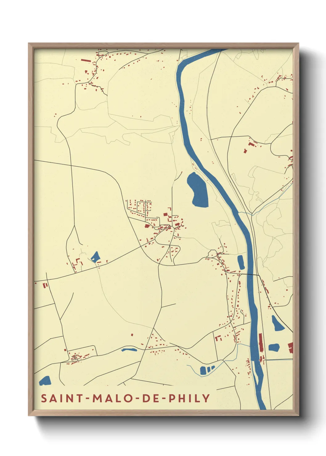 Une affiche de carte sur Saint-Malo-de-Phily