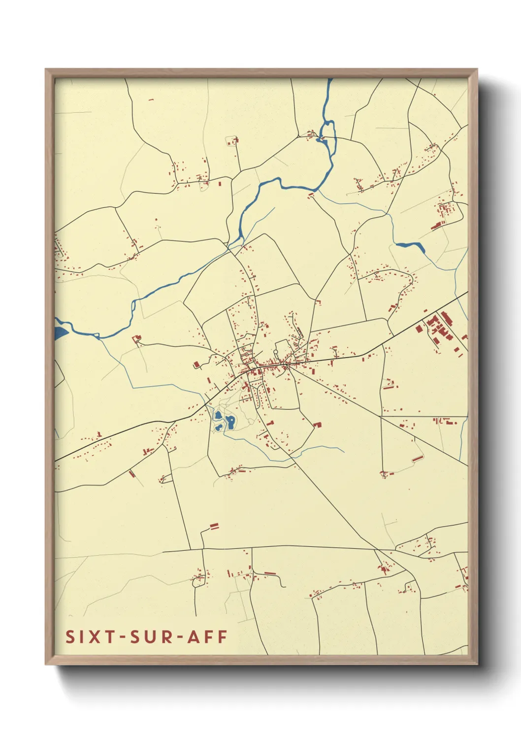 Une affiche de carte sur Sixt-sur-Aff