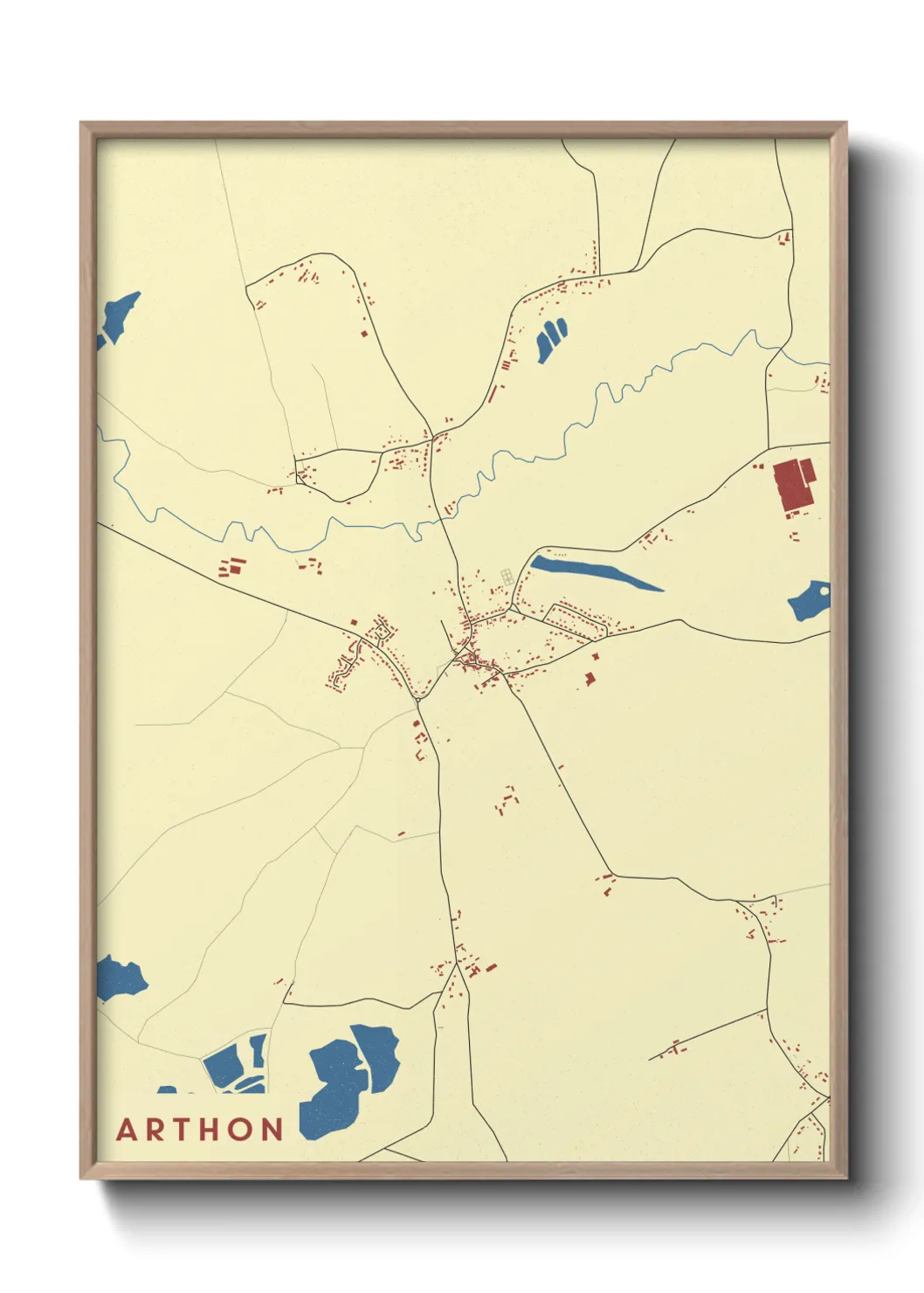 Une affiche de carte sur Arthon