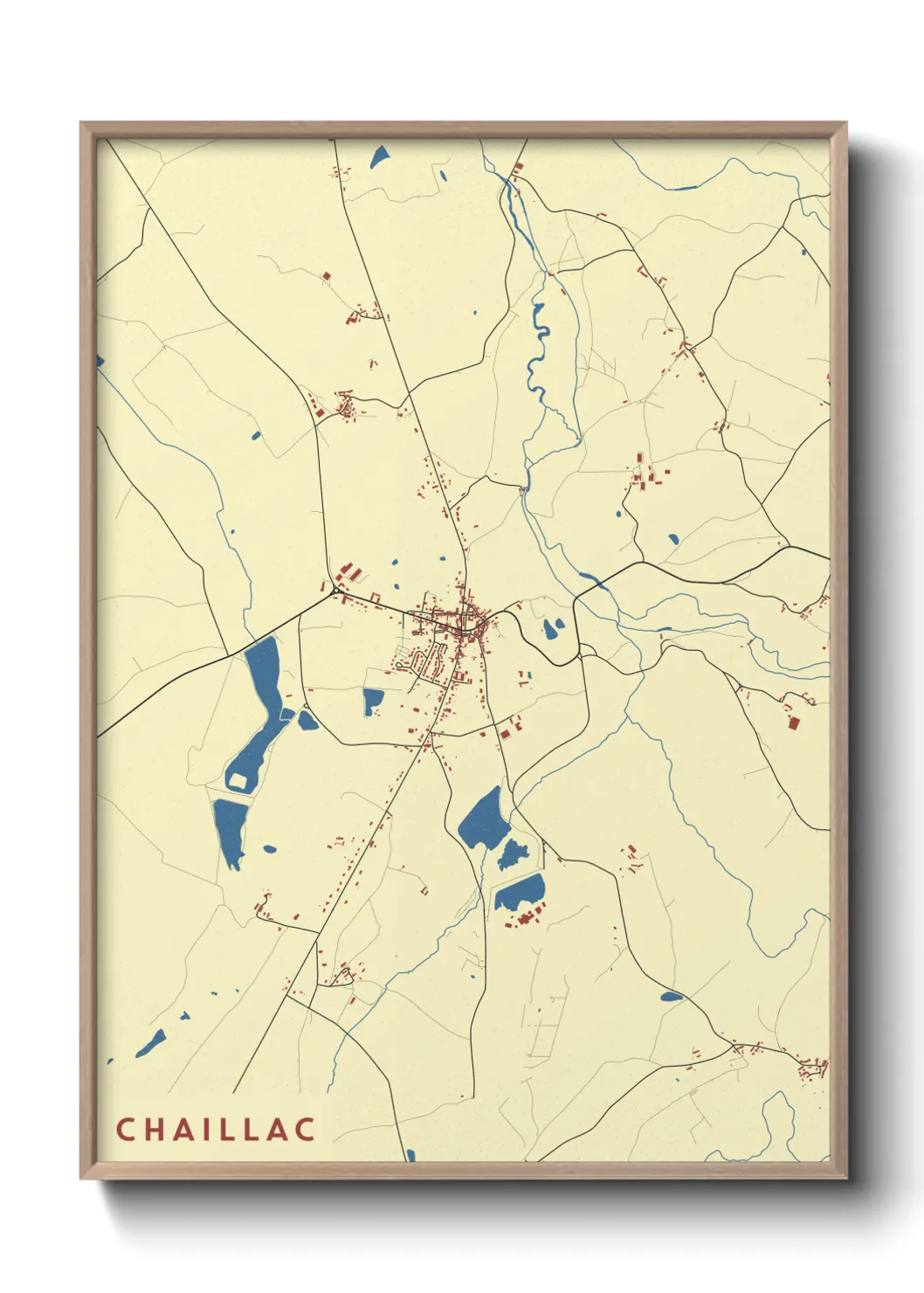 Une affiche de carte sur Chaillac