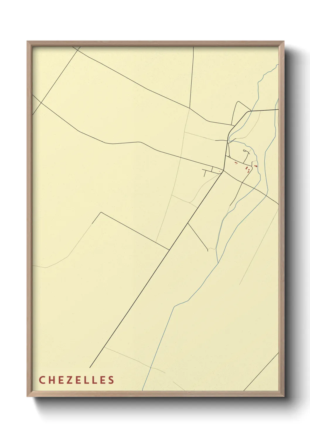 Une affiche de carte sur Chezelles